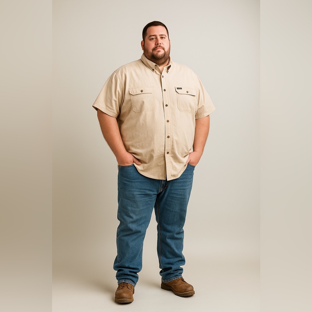Carhartt Men’s Light Tan Button-Up Shirt